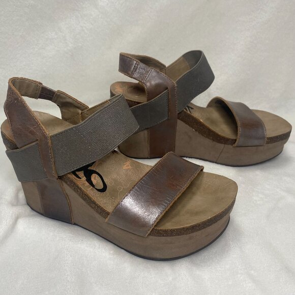 OTBT Bushnell Wedge Women's Sandals Pewter Leather Size 5.5 - Picture 4 of 9